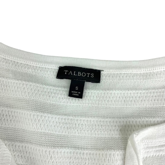 Talbots White Sheer Striped Beach Coverup - Picture 3 of 4